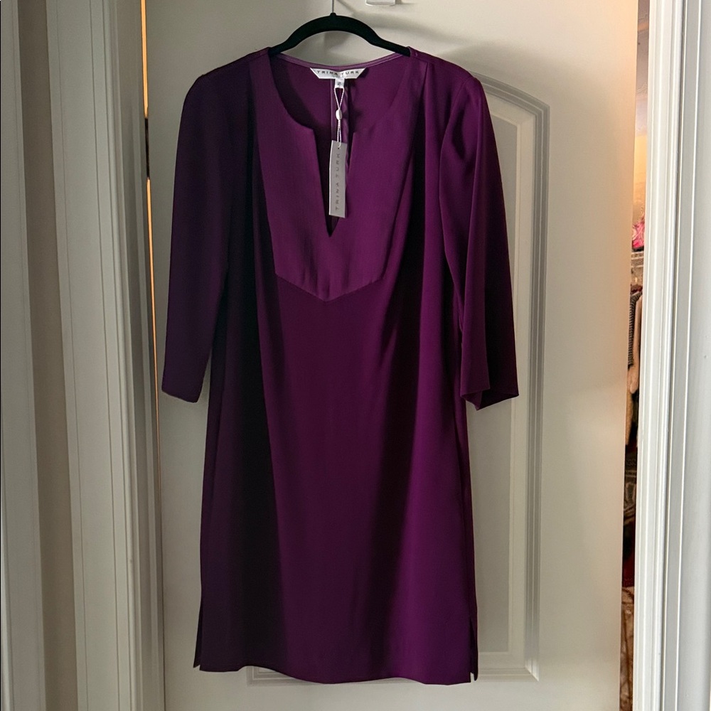 Trina Turk Magenta V-Neck Dress